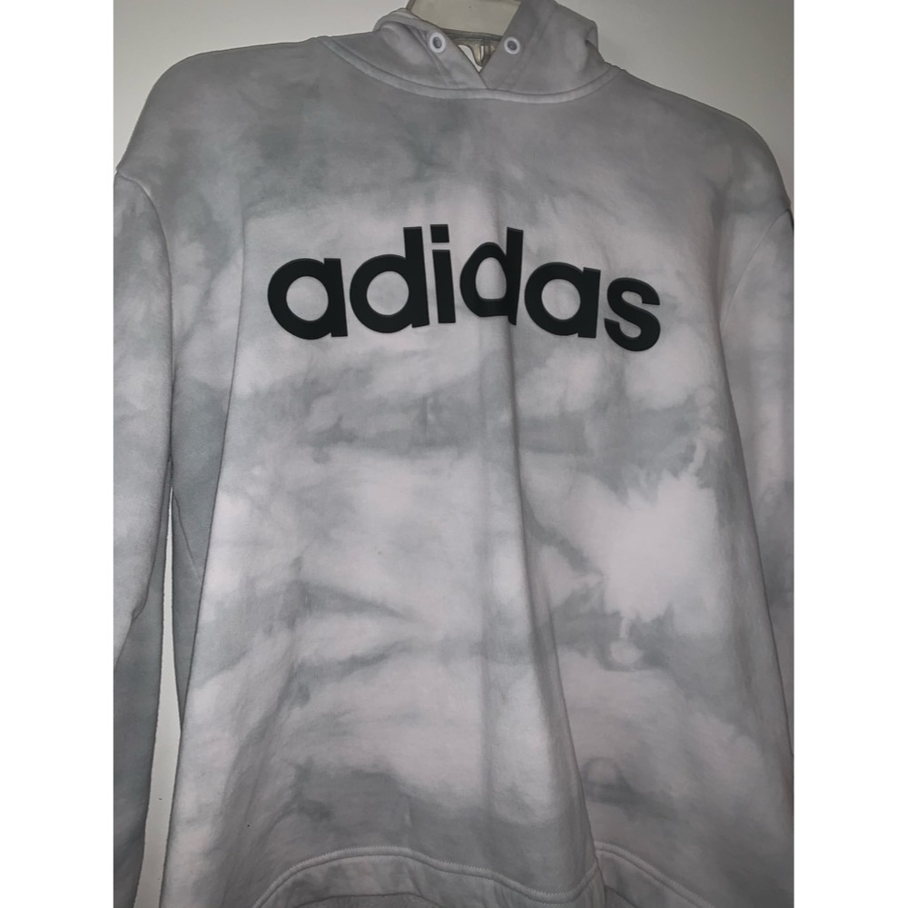 Gray tie-dyed adidas hoodie
